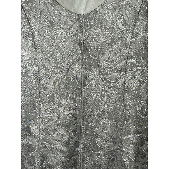 Jessica McClintock Silver Gown VTGH Size 8 Long Beyonce Megan Markle - Picture 9 of 13